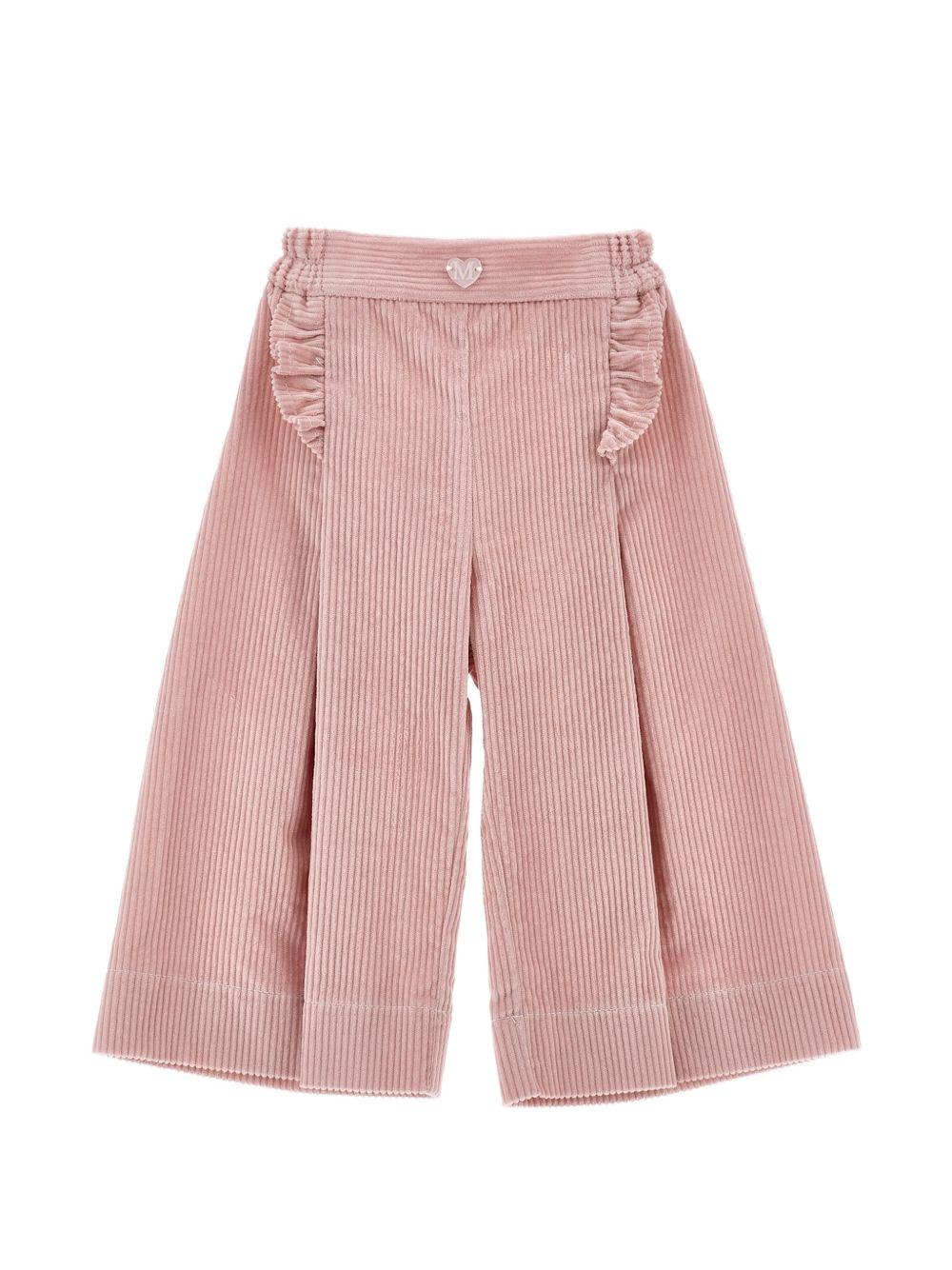 Pantaloni per bambina Monnalisa Kids rosa con placca con logo a cuore 37H400 8852 094F MONNALISA KIDS 