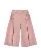 Pantaloni per bambina Monnalisa Kids rosa con placca con logo a cuore 37H400 8852 094F MONNALISA KIDS 