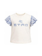 T-shirt per bambina Etro Kids bianca con logo sul davanti GY8A01 Z3672 102CE ETRO KIDS 