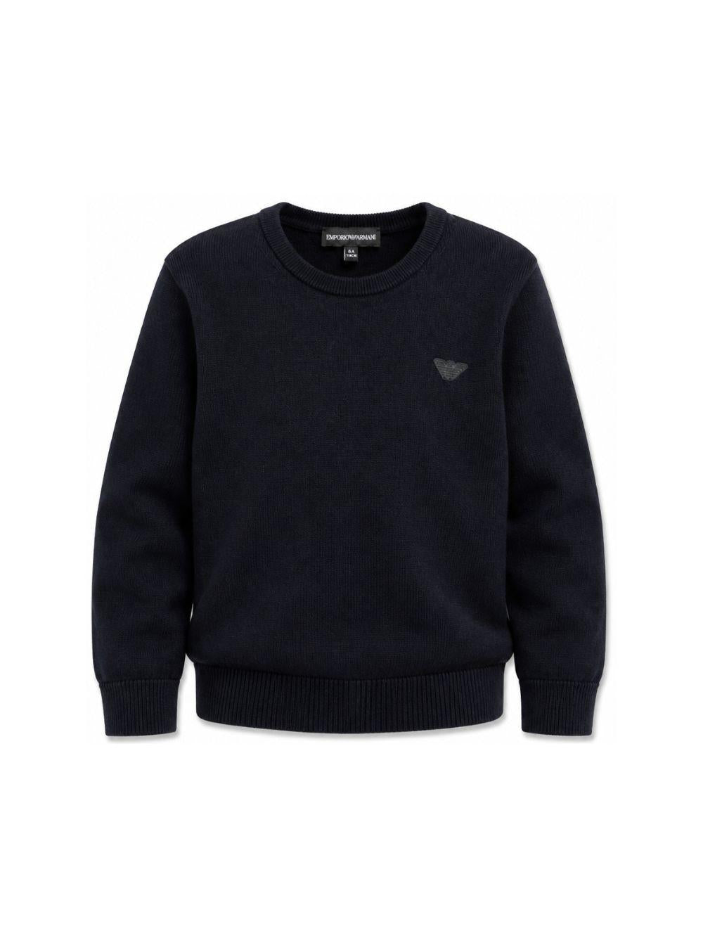 Maglione per bambino Emporio Armani Kids blu con toppa con logo EB000440 AF28773 UB118 EMPORIO ARMANI KIDS 