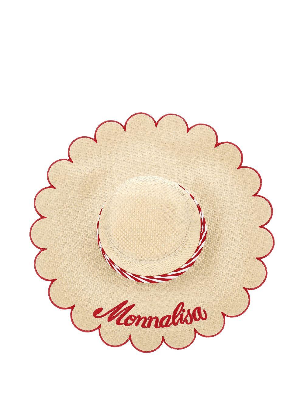 Cappello estivo per bambina Monnalisa beige a righe 19G016 7075 0344 MONNALISA KIDS 