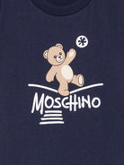 T-shirt per bambini Moschino Kids blu con motivo Teddy Bear HUM05XLAA20 40016 MOSCHINO KIDS 