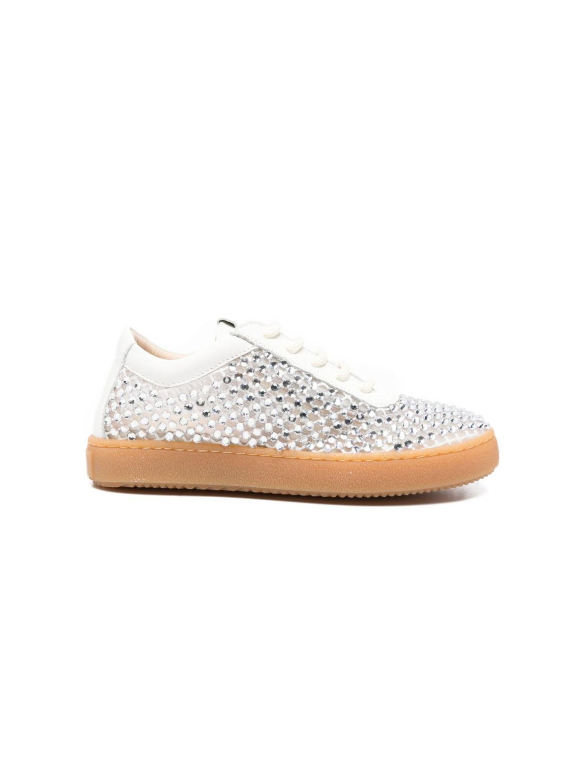 Sneakers per bambina Florens bianco latte con reticolo decorato F1253 1/2 LATTE FLORENS KIDS 