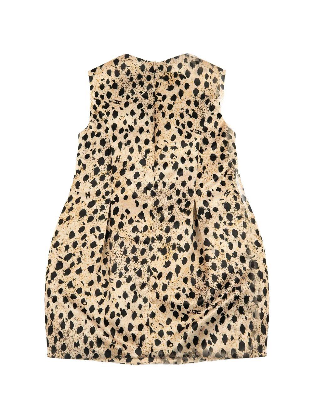 Abito per bambina Elisabetta Franchi La Mia Bambina beige con stampa animalier EFAB6720RAE02 D464 ElISABETTA FRANCHI KIDS 