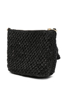 Pouch in rafia MC2 Saint Barth nero con ricamo logo RAFP001 09036L MC2 ST. BARTH KIDS 