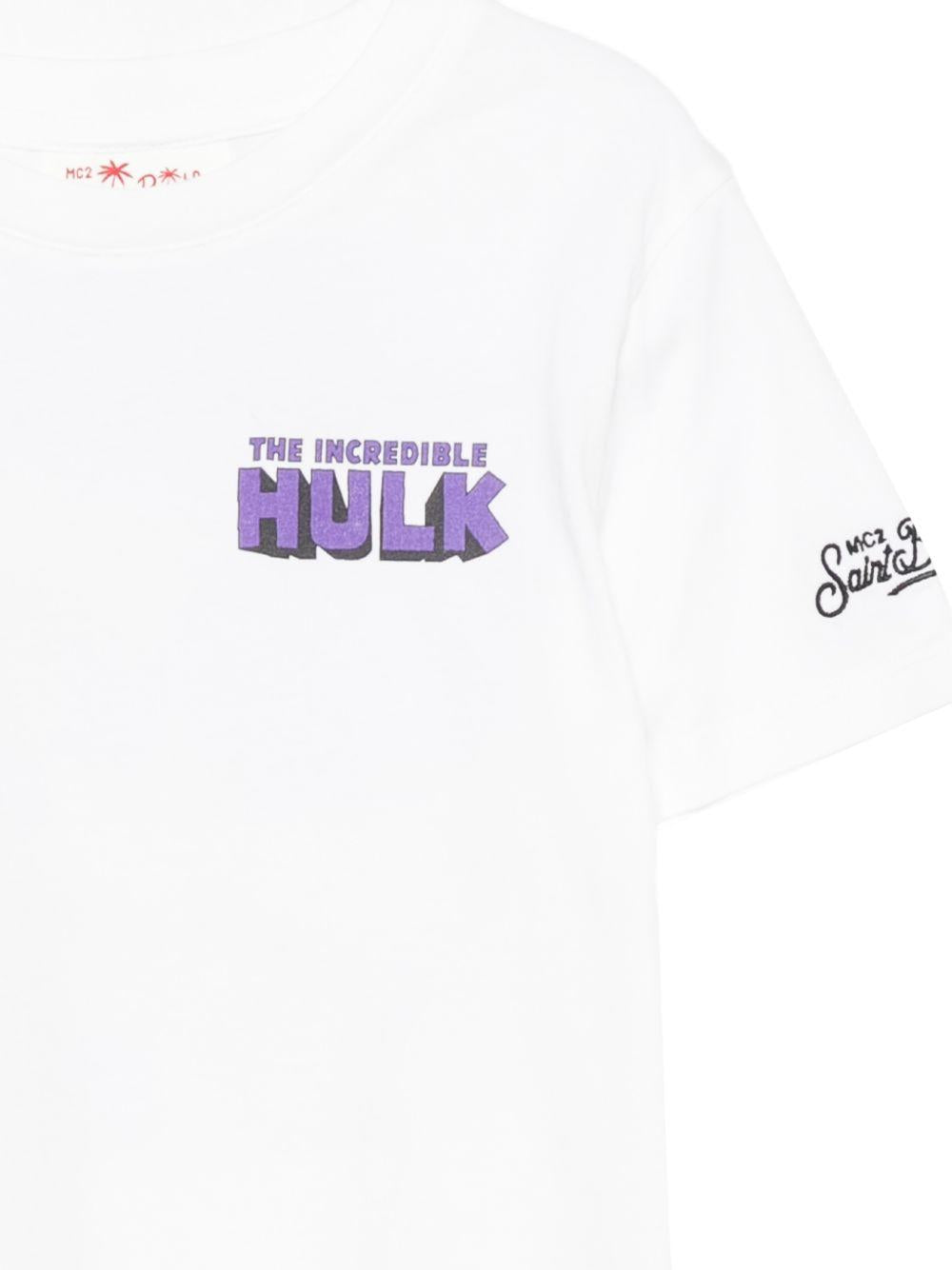 T-shirt per bambino MC2 Saint Barth Kids bianca con stampa Hulk PRL0001 03768L MC2 ST. BARTH KIDS 