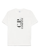 T-shirt per bambino C.P. Company Kids bianco con logo CNM00LLAA17 10135 C.P.COMPANY KIDS 