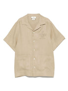 Camicia per bambino Fendi Kids beige con ricamo JMC190 ATRX F019Z FENDI KIDS 