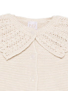 Cardigan per neonata Paz Rodríguez beige con colletto all'uncinetto 009-123100 73 H94 PaZ RODRIGUEZ 