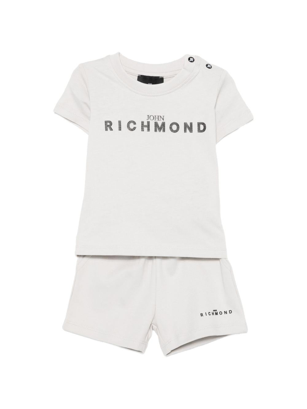 Set due pezzi per neonato John Richmond Junior grigio con dettaglio logo RIP26006CJ BLUE VAPOR JOHN RICHMOND KIDS 