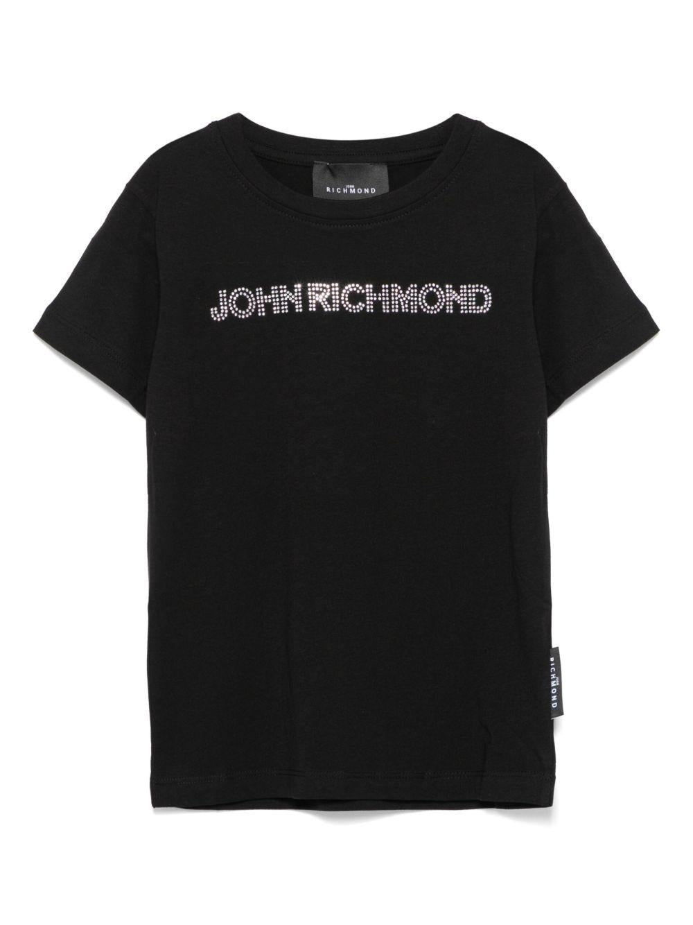 T-shirt per bambina John Richmond Junior nero con logo RGP25102TS BLACK JOHN RICHMOND KIDS 