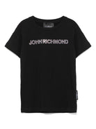 T-shirt per bambina John Richmond Junior nero con logo RGP25102TS BLACK JOHN RICHMOND KIDS 