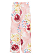 Pantaloni per donna Scotch & Soda rosa con stampa grafica e design svasato ULH00595F 644 SCOTCH DONNA 