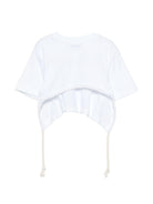 T-shirt per bambina MSGM Kids bianca con apertura sulla schiena S6MSJGTH179 001 MSGM KIDS 