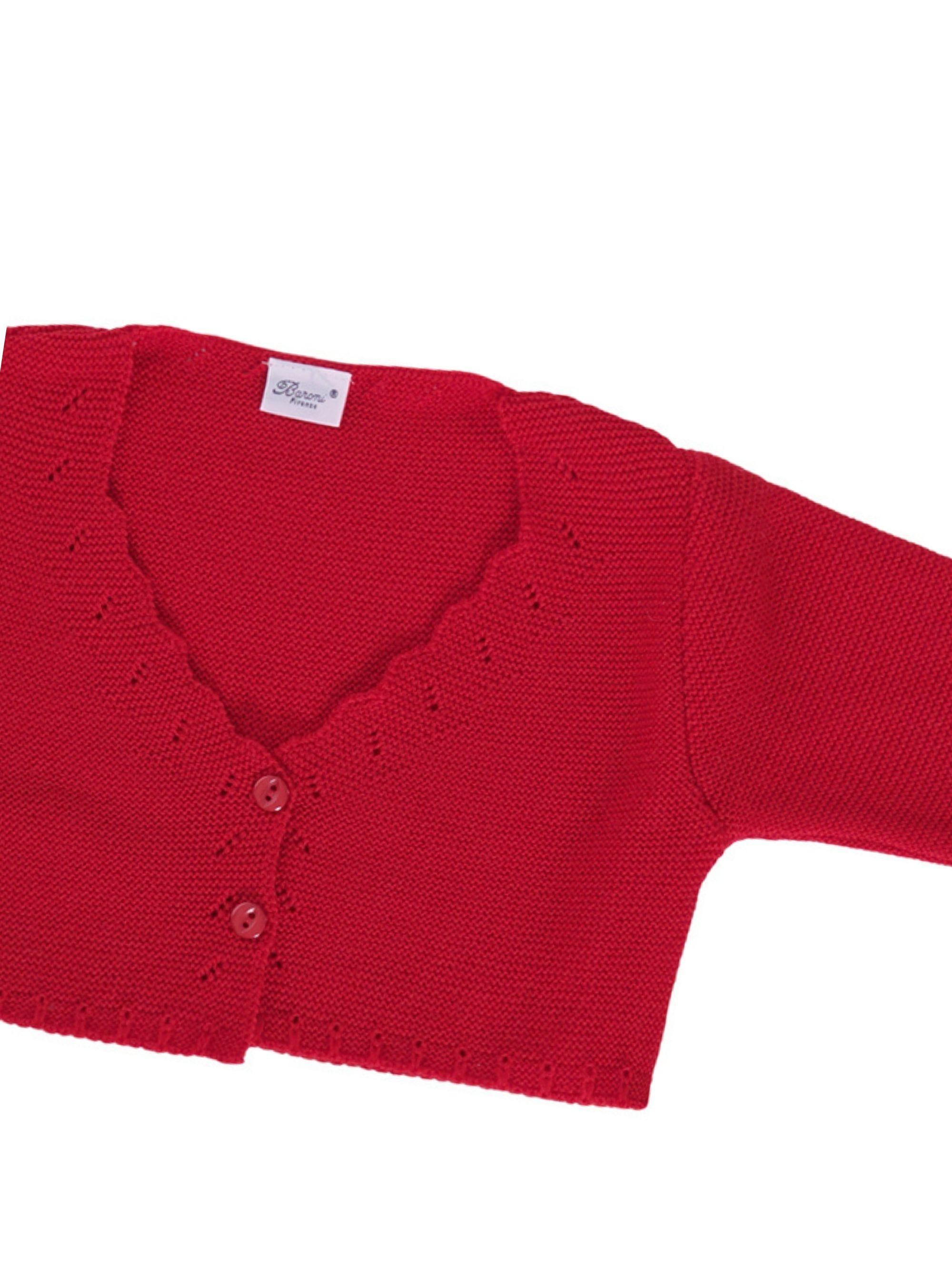 Maglione per neonata Baroni rosso con scollo a V 11496 ROSSO BARONI 