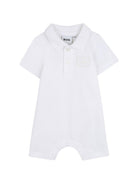Tutina per neonato Boss Kids bianca con dettaglio applicato J53033 10P BOSS KIDS 