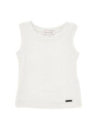 Canotta per bambina Monnalisa bianca con placca con logo 17G601 7212 0001 MONNALISA KIDS 