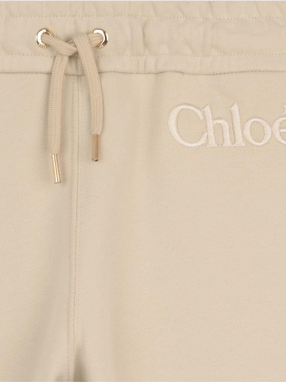 Pantaloni sportivi per bambina Chloé Kids beige con coulisse e logo C20826 72J CHLOE' KIDS 