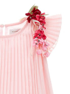 Abito per bambina Monnalisa rosa con applicazione a fiori 71G909 7364 0091 MONNALISA KIDS 