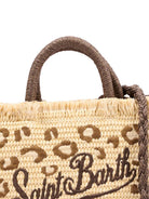 Borsa tote Vanity Mini MC2 Saint Barth beige con frange e stampa leopardata VAMI009 00349L MC2 ST. BARTH KIDS 