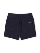 Shorts per bambina Chloé Kids blu in cotone biologico e logo sul retro C20464 859 CHLOE' KIDS 
