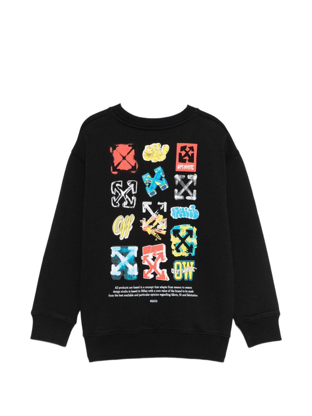 Felpa per bambino Off-White Kids nera con scritta "In my Off-White era" sul davanti 44BBA001S26F006 001 OFF WHITE KIDS 