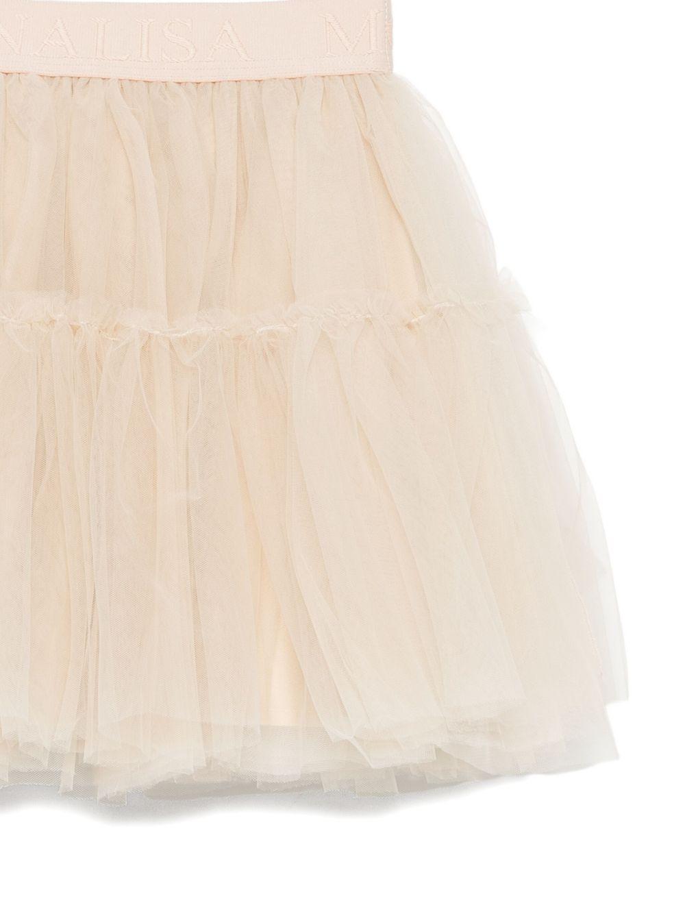 Gonna per bambina Monnalisa beige con design a strati 17FGON T9945 0003 MONNALISA 