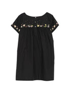 Abito per bambina Bonpoint nero con ricamo a fiori S06GDRW00004 199A BONPOINT KIDS 