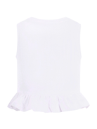 T-shirt per bambina Balmain Kids bianca con dettaglio ruches BY8B42 Z3672 100OR BALMAIN KIDS 