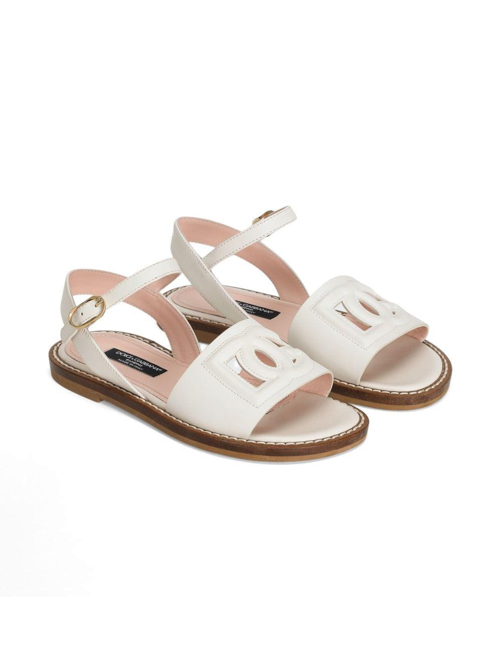 Sandali per bambina Dolce & Gabbana Kids bianco con dettaglio cut-out D11308 A1223 8S936 DOLCE & GABBANA KIDS 