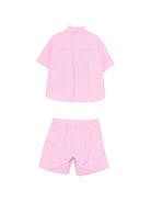 Set camicia e shorts per bambina Moschino Kids rosa con motivo Teddy Bear HDG01LLLA10 51473 MOSCHINO KIDS 