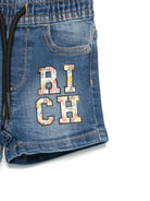 Bermuda per neonato John Richmond Junior in denim con logo RIP25048BE DENIM BLUE MEDIUM JOHN RICHMOND KIDS 