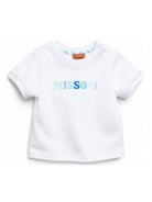 T-shirt per neonato Missoni Kids bianca con stampa logo sul davanti MY8511 Z3672 100AZ MISSONI KIDS 