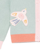 Cardigan per neonata Stella McCartney Kids verde con applicazione TX9030 Z1528 923 STELLA McCARTNEY KIDS 