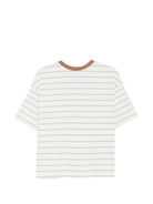 T-shirt da donna Merci beige con motivo a righe orizzontali MAM032R VAR.2 MERCI 