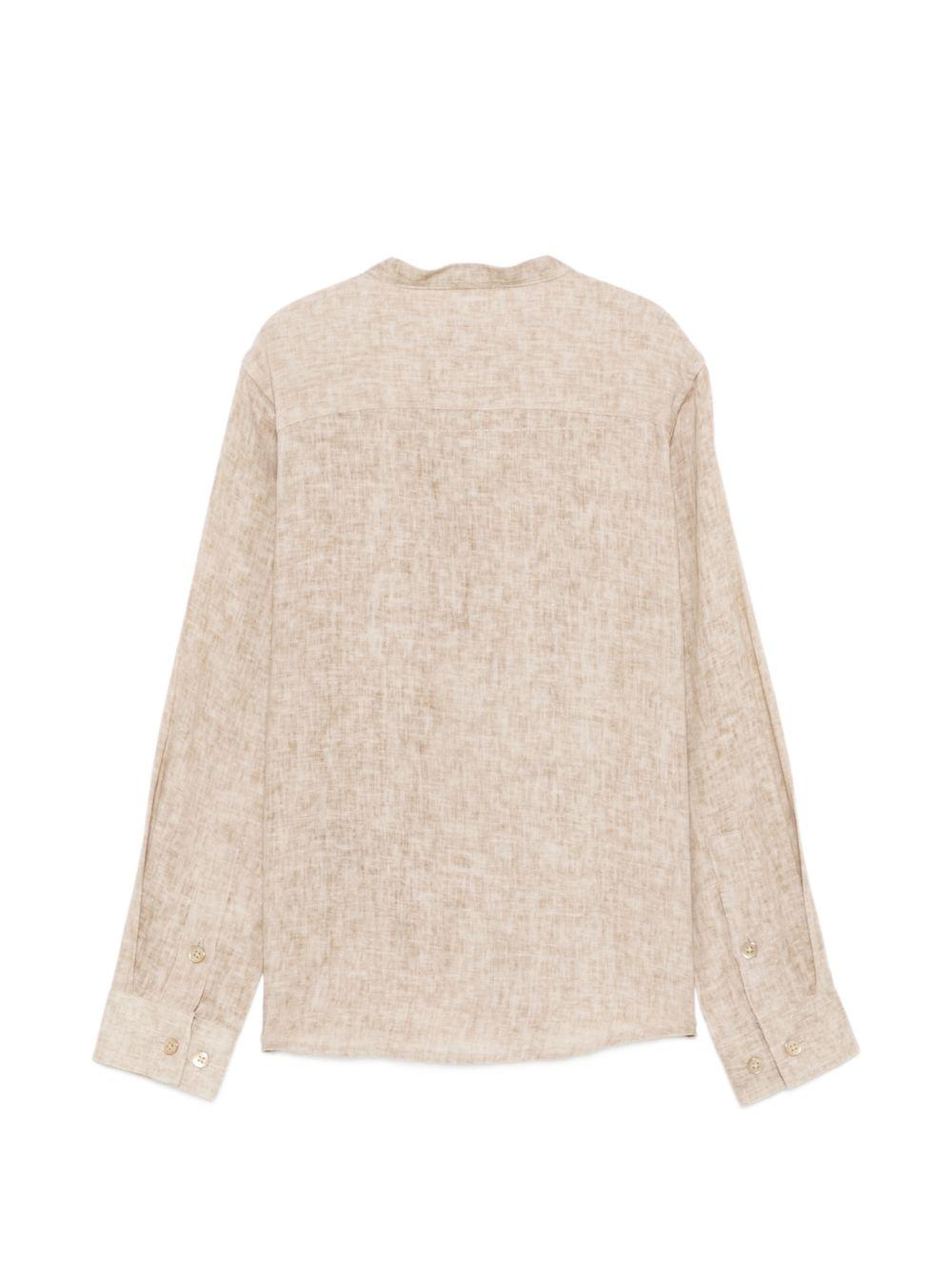 Camicia per bambino Trussardi Junior beige con ricamo logo sul davanti TBP26140CA BROWN INC. TRUSSARDI KIDS 