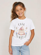 T-shirt per bambini Casablanca Kids bianca con stampa grafica KPF26JTS03805 CASAWAY CASABLANCA KIDS 
