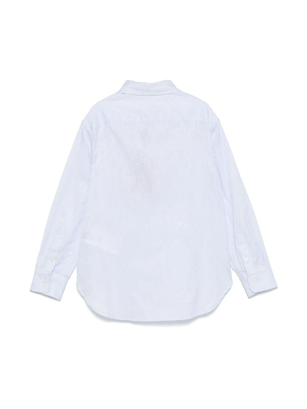 Camicia per bambino Etro Kids azzurra con effetto jacquard GW5P10 P0472 600 ETRO KIDS 