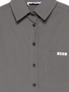 Camicia per bambina MSGM Kids grigia con logo sul davanti S6MSJGSI163 103 MSGM KIDS 