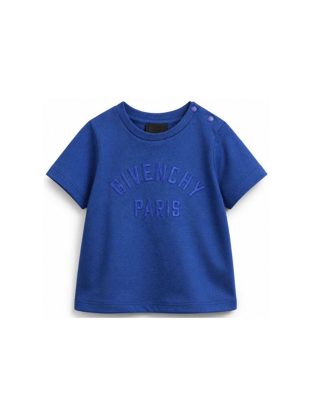 T-shirt per neonati Givenchy Kids blu con dettaglio logo H31286 865 GIVENCHY KIDS 