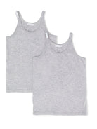 Set due canotte per bambino Dolce & Gabbana Kids grigio con targhetta logo L4J702 G7OCU S8290 DOLCE & GABBANA KIDS 
