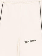 Shorts per bambino Palm Angels Kids beige con stampa logo PBCI007S26FLE001 092 PALM ANGELS KIDS 