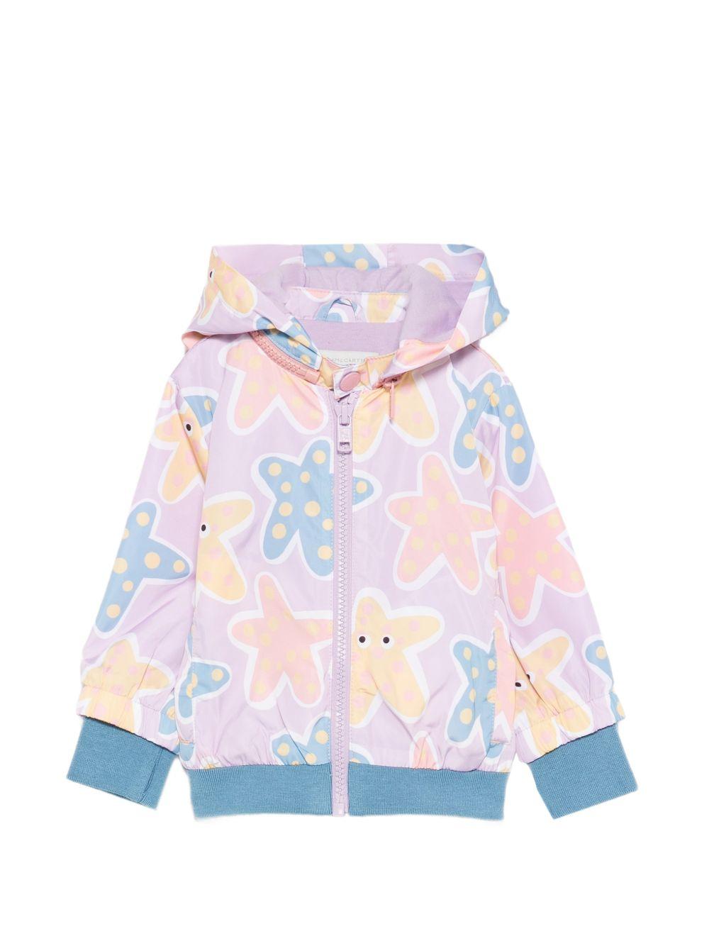 Giubbino per neonata Stella McCartney Kids viola con stampa stelle marine all-over TY2017 Z3597 539MC STELLA McCARTNEY KIDS 