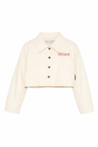 Giubbino per bambina Just Cavalli Kids bianco con logo ricamato sul davanti JGP26138GB PRISTINE ROBERTO CAVALLI KIDS 