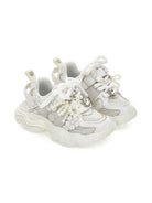 Sneakers per bambina Monnalisa bianche con applicazioni floreali 8CG004 7703 0001 MONNALISA KIDS 
