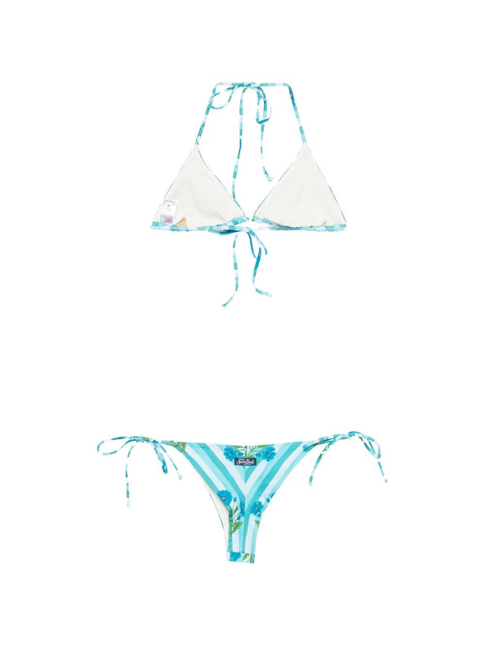 Bikini Maurielle da donna MC2 Saint Barth bianco e azzurro con motivo a righe MRL0001 00904L MC2 ST. BARTH 
