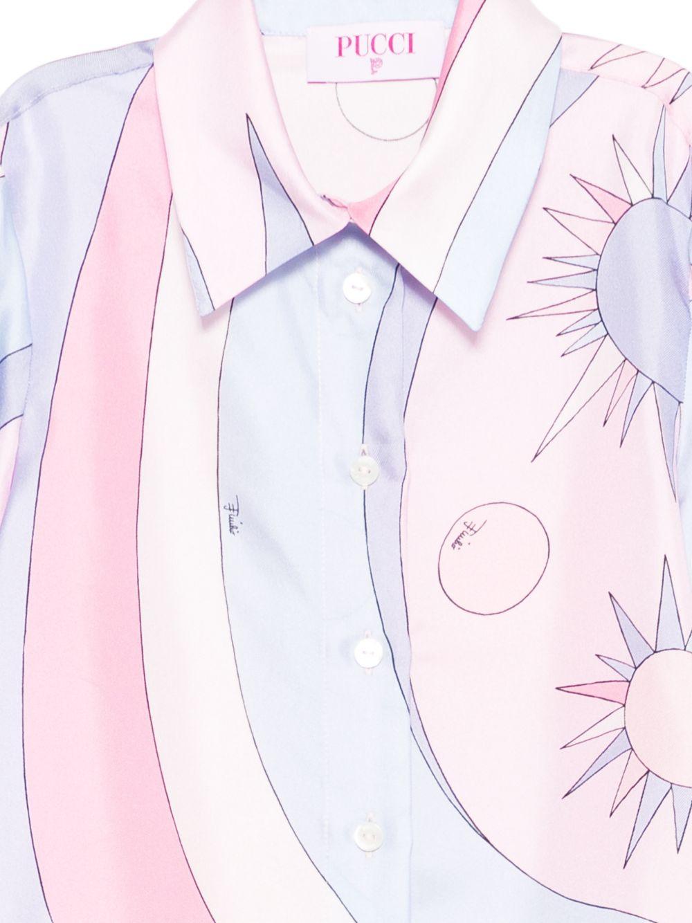 Camicia per bamina Emilio Pucci Junior viola con colletto classico PY5B20 S0238 508LI EMILIO PUCCI JUNIOR 