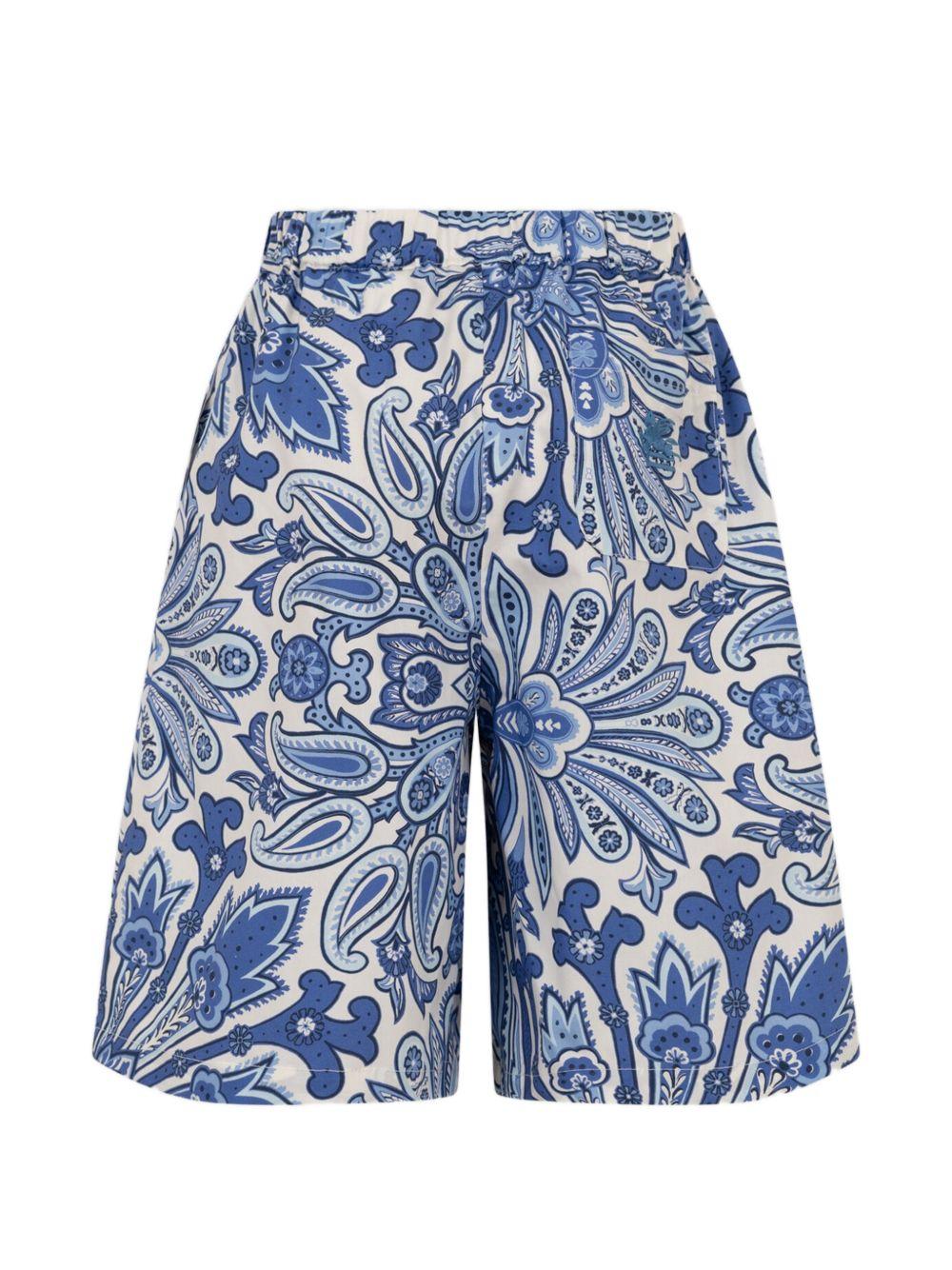 Shorts per bambino Etro Kids blu con stampa grafica floreale GY6P99 P0587 101CE ETRO KIDS 