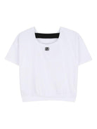 T-shirt per bambina Dkny Kids bianca con orlo elasticizzato D62624 10P DKNY KIDS 