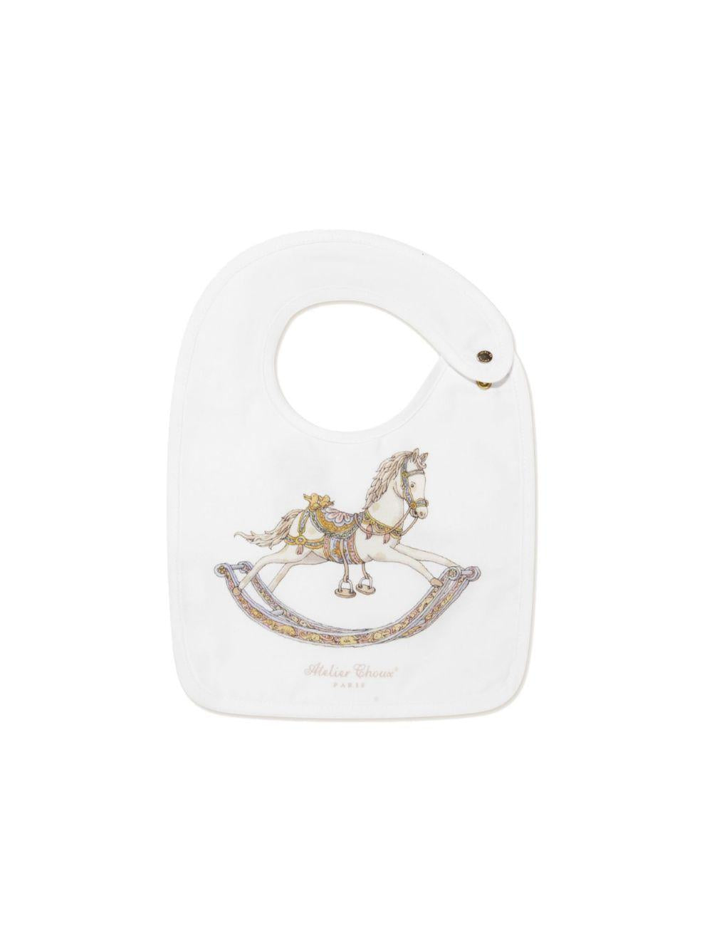 Bavaglino per neonati Atelier Choux bianco con stampa BI-CS-ROH O-U ATELIER CHOUX PARIS KIDS 
